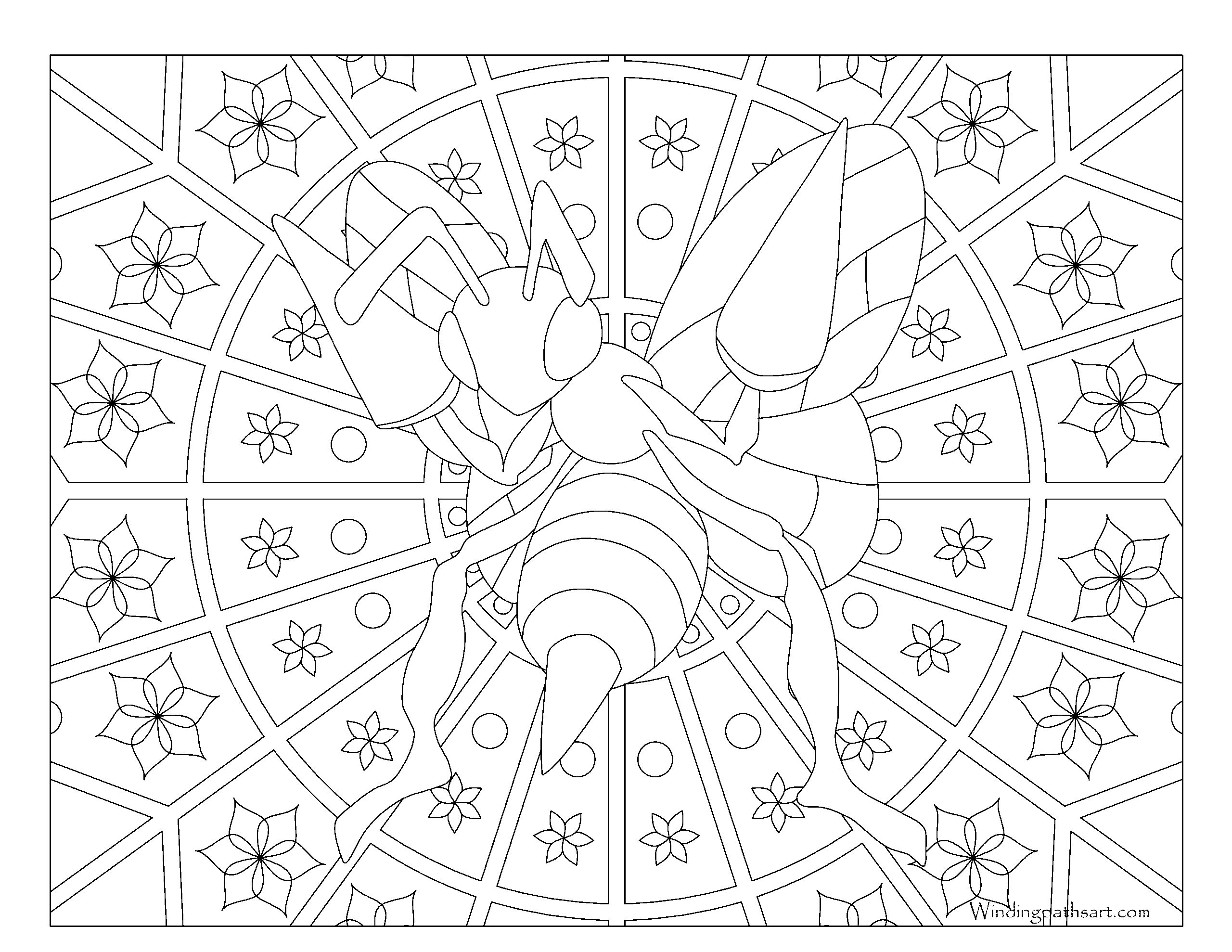 015 Beedrill Pokemon Coloring Page Windingpathsart