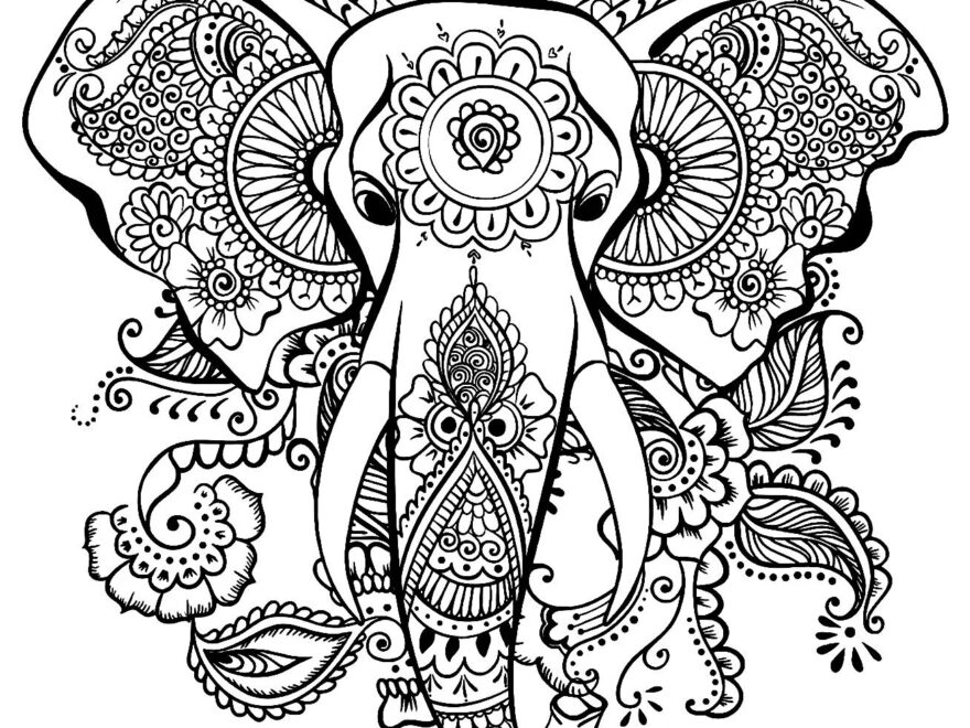 10 Adult themed Elephant Coloring Pages Etsy