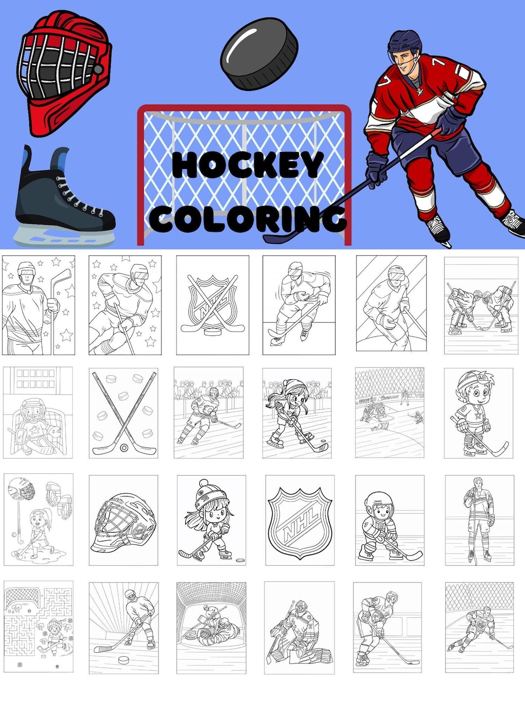 Kids Hockey Coloring Pages