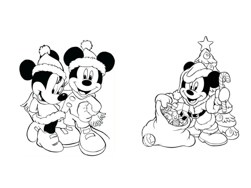 11 Pages Of Mickey Mouse Christmas Coloring Book Printable PDF Coloring Book Minnie Mouse Coloring Mickey And Friends Printable Etsy
