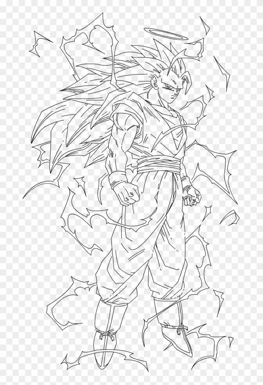 11 Pics Of Goku Ssj3 Coloring Pages Super Saiyan 3 Goku Coloring Pages HD Png Download 695x1149 4438054 PngFind