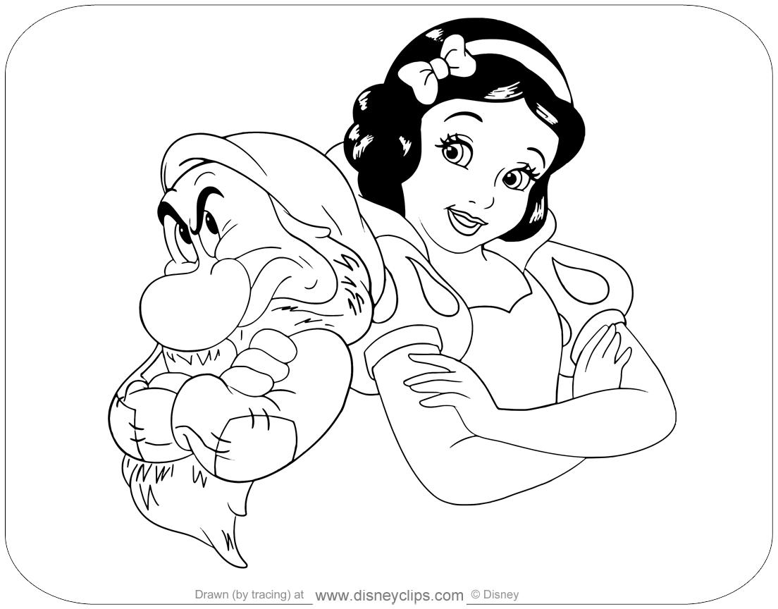 Snow White Dwarfs Coloring Pages Snow White Dwarfs Coloring Pages