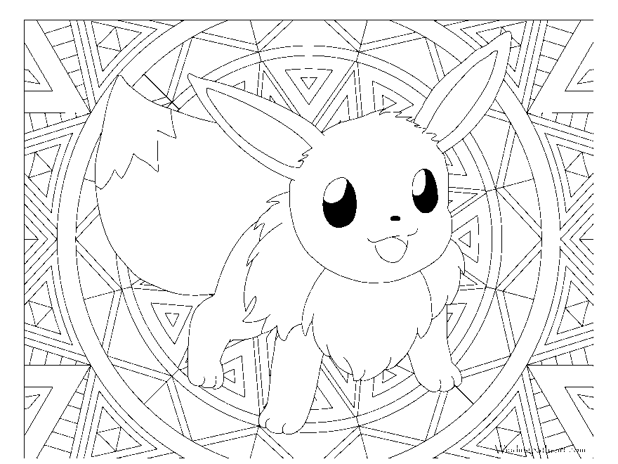 133 Eevee Pokemon Coloring Page Windingpathsart