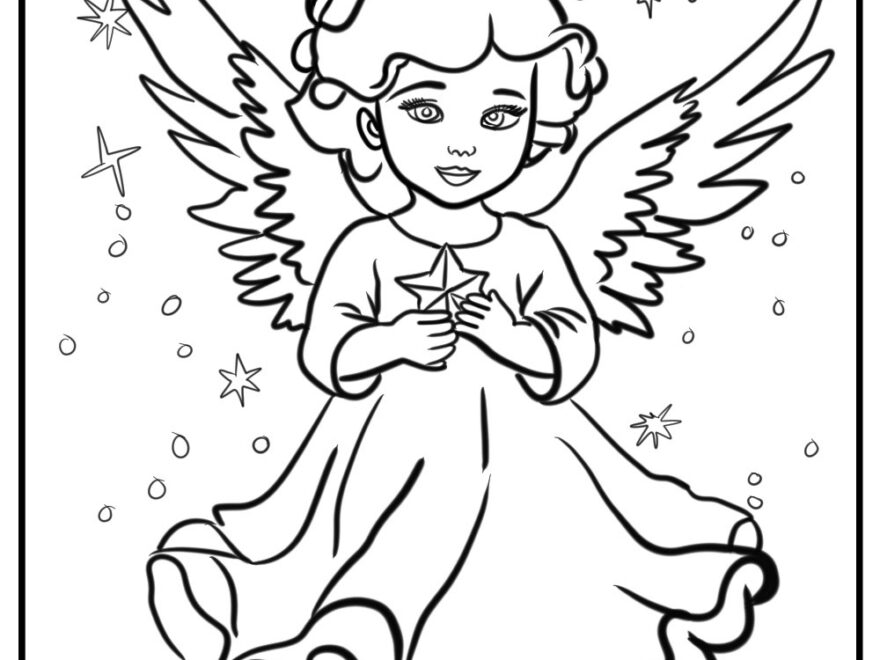 15 New Christmas Angel Coloring Pages Printable Free PDF