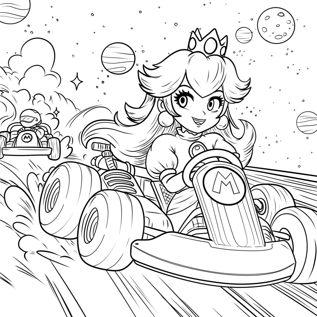 Mario Space Coloring Pages