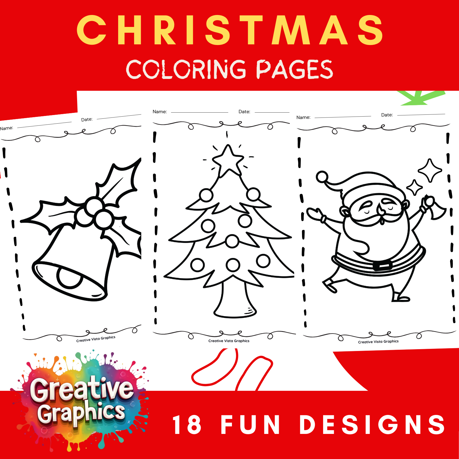 Easy Christmas Coloring Pages For Kids