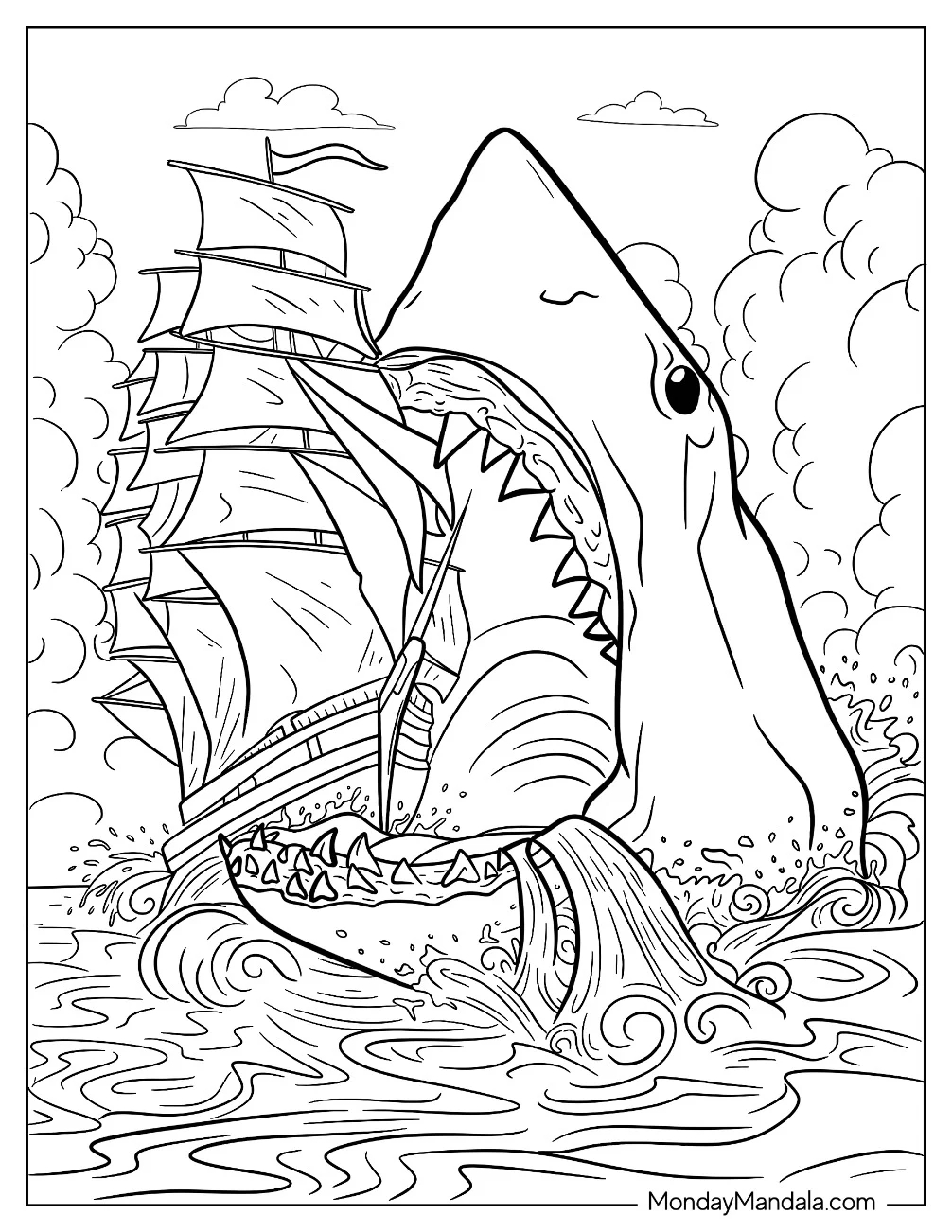 18 Megalodon Coloring Pages Free PDF Printables 