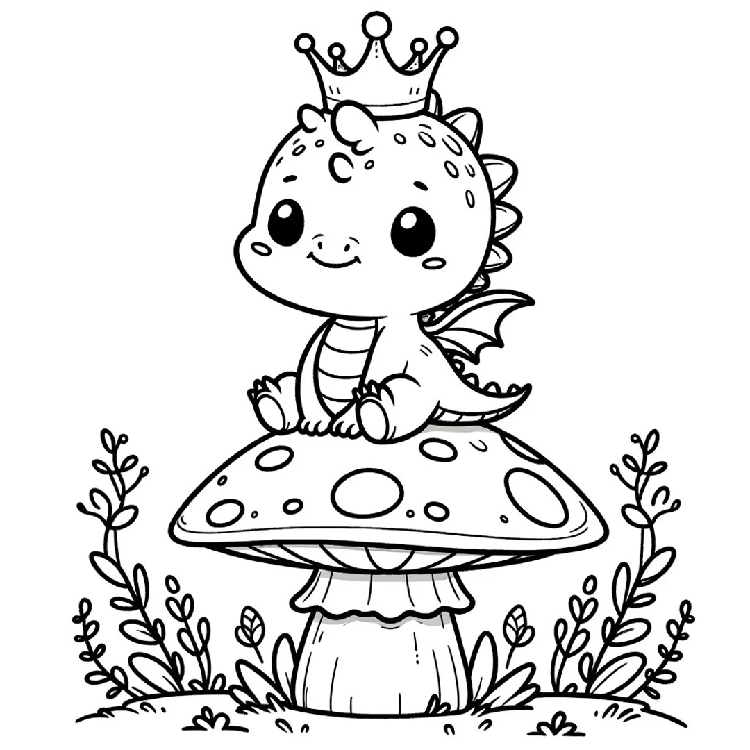 20 Baby Dragon Coloring Pages Mushroom Coloring Pages Fantasy Dragon Coloring Pages Cute Baby Dragon Coloring Mushrooms And Dragons Etsy