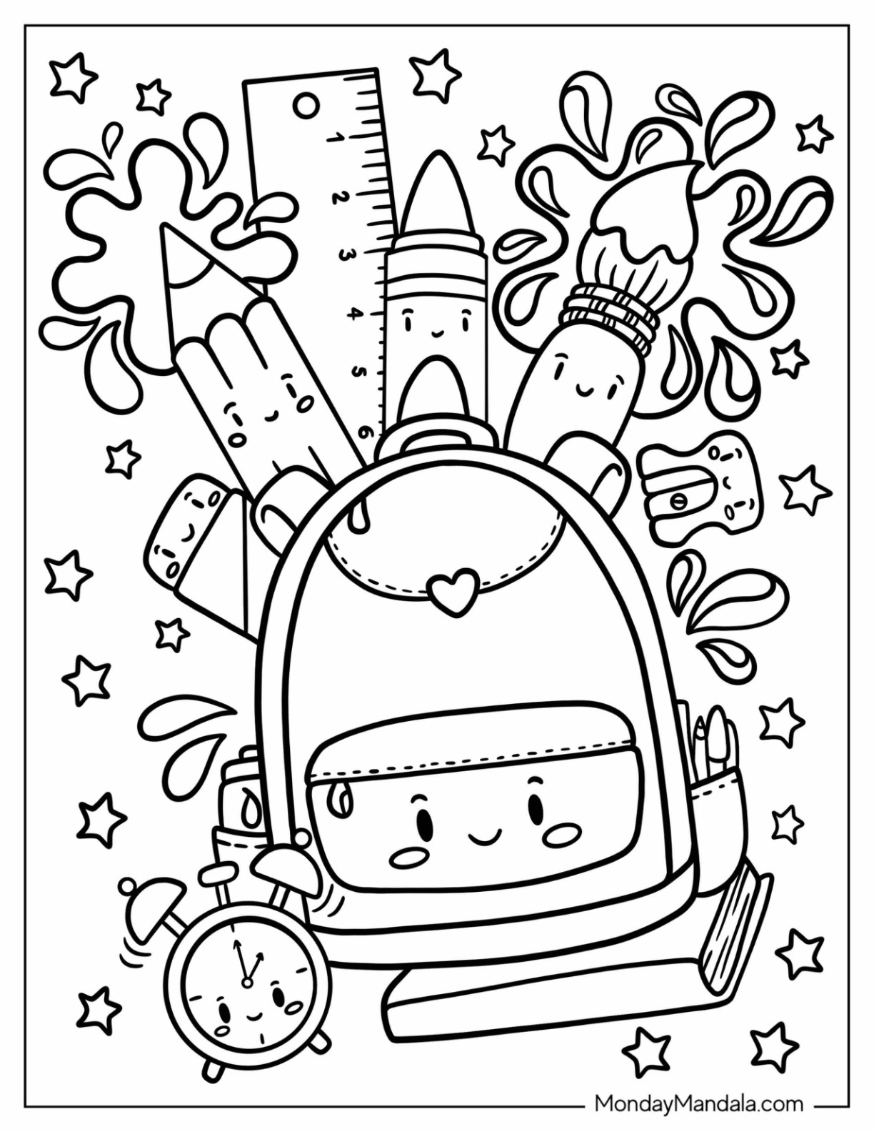 20 Back To School Coloring Pages Free Printables Worksheets Library
