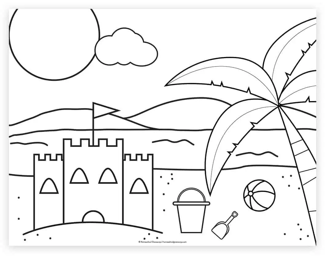 20 Beach Coloring Pages For Kids To Print For Free