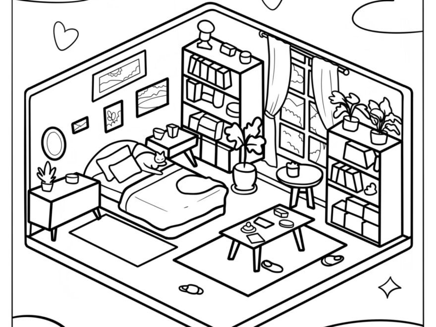 20 Bedroom Coloring Pages Free PDF Printables