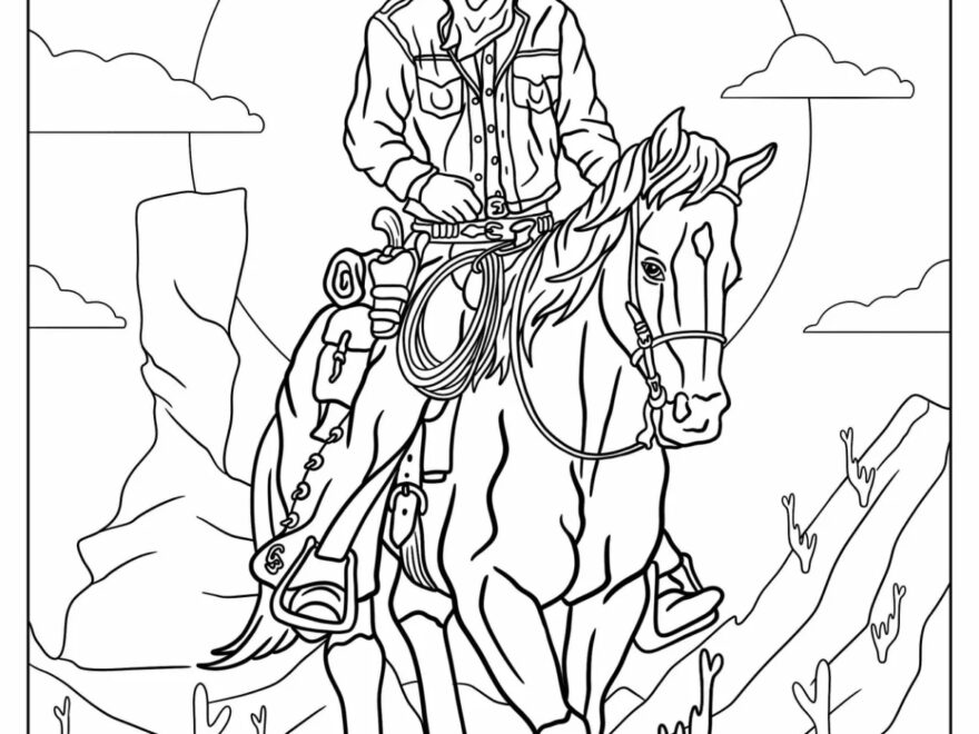20 Cowboy Coloring Pages Free PDF Printables