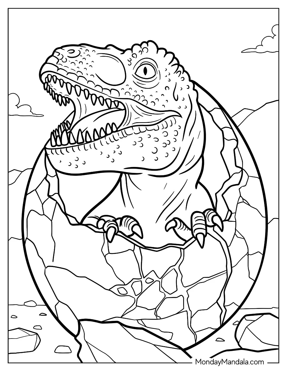 Easter Dinosaur Coloring Pages