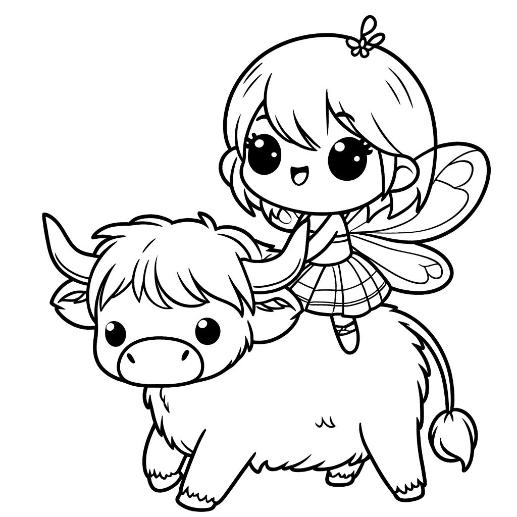 20 Fairy With Highland Cow Coloring Pages Highland Cow Coloring Pages Enchanted Fairy Coloring Page Fantasy Cute Highland Cow Coloring Etsy