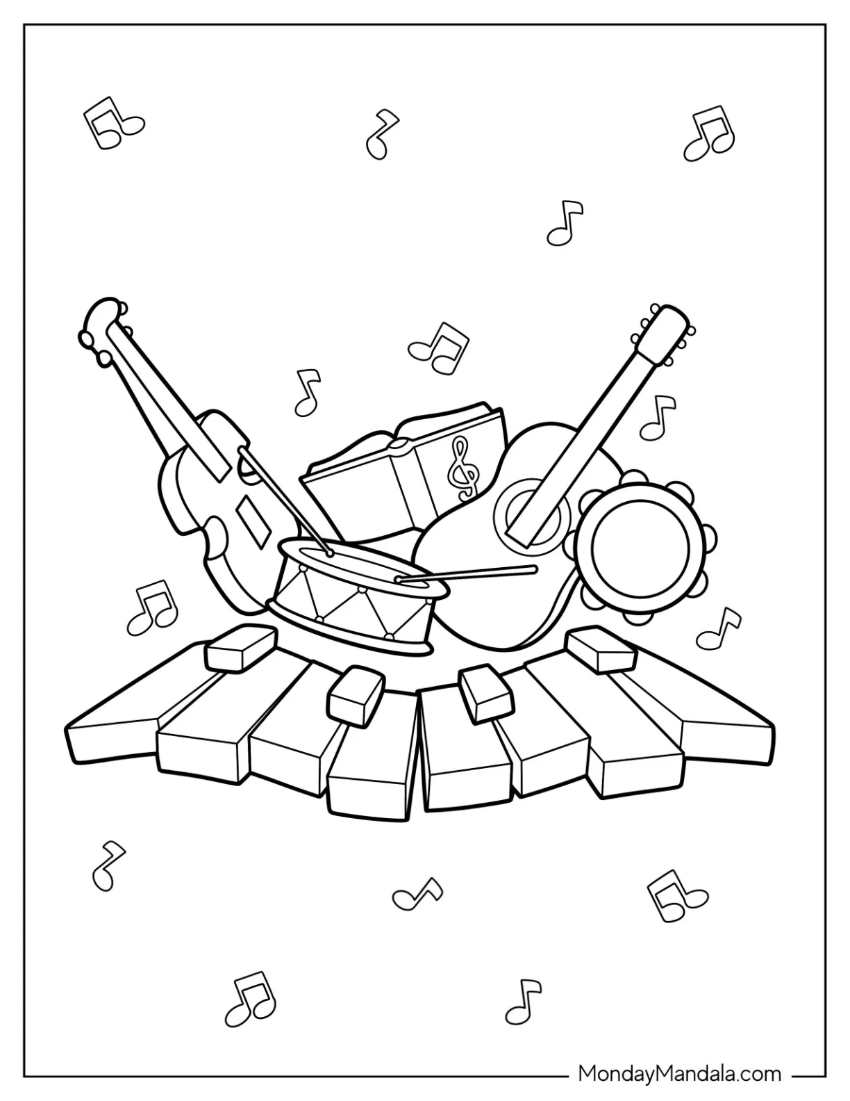Kindergarten Music Coloring Pages Kindergarten Music Coloring Pages