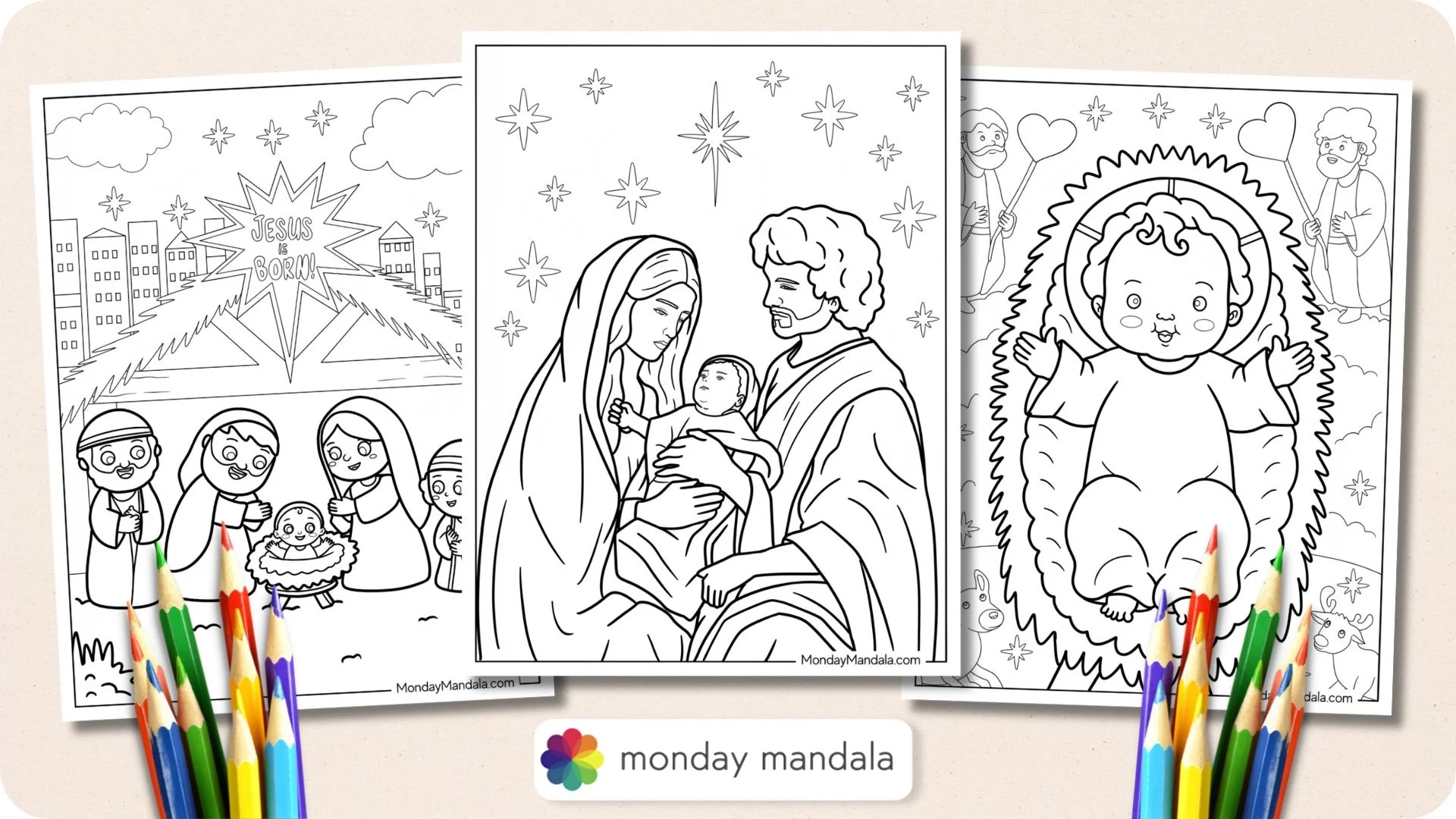 Jesus Nativity Coloring Pages