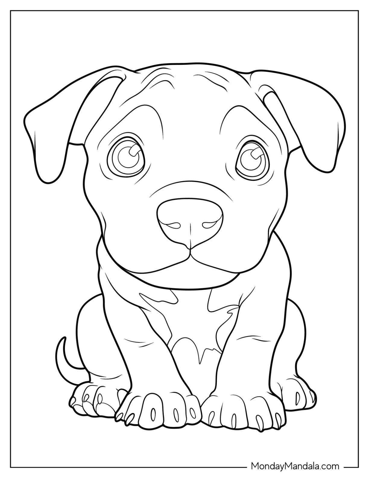 Pit Bull Dog Coloring Pages