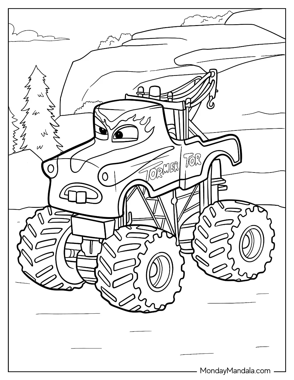 Monday Mandala Monster Jam Coloring Pages