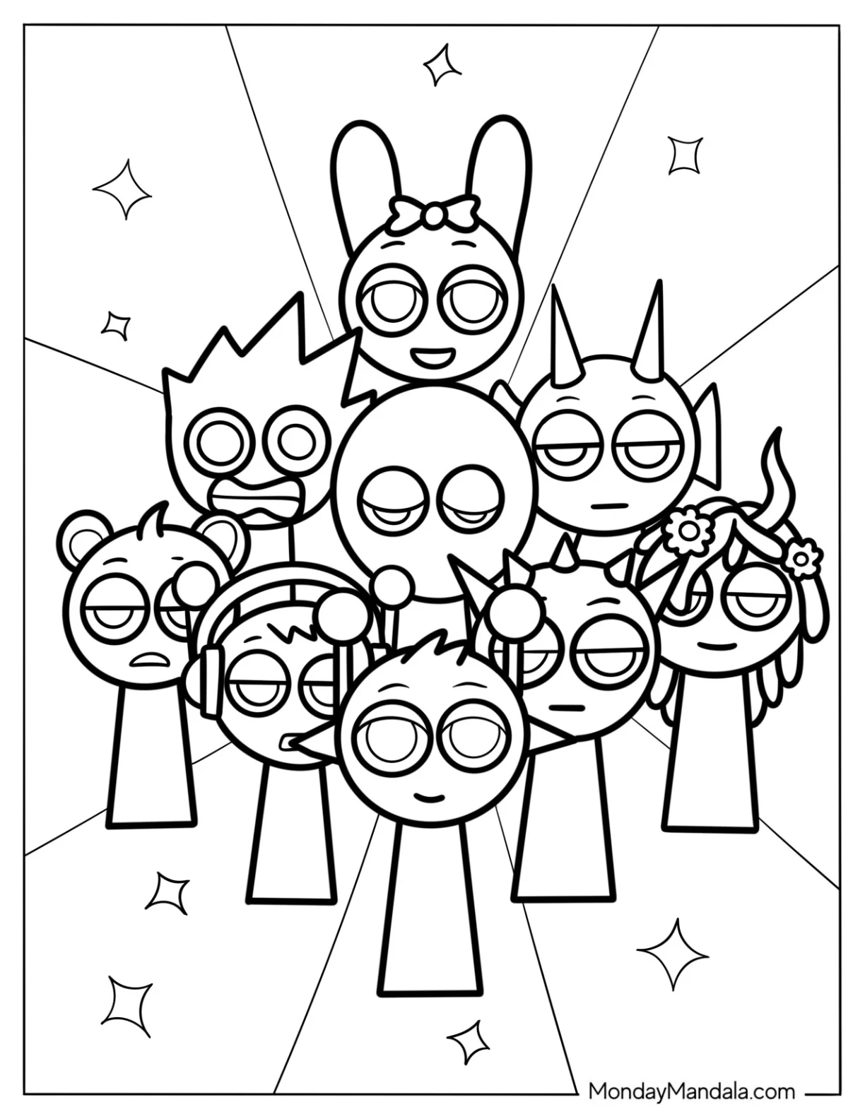 22 Sprunki Coloring Pages Free PDF Printables 