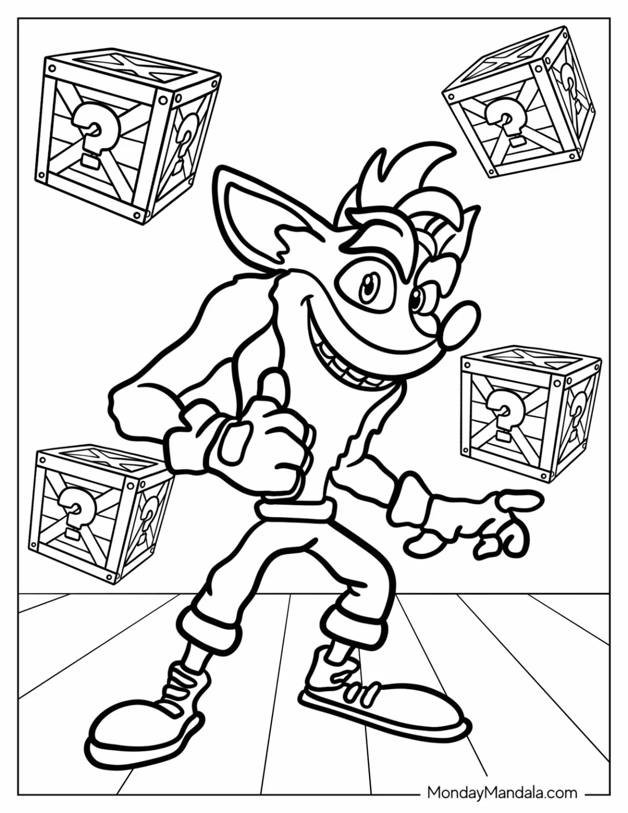24 Crash Bandicoot Coloring Pages Free PDF Printables 