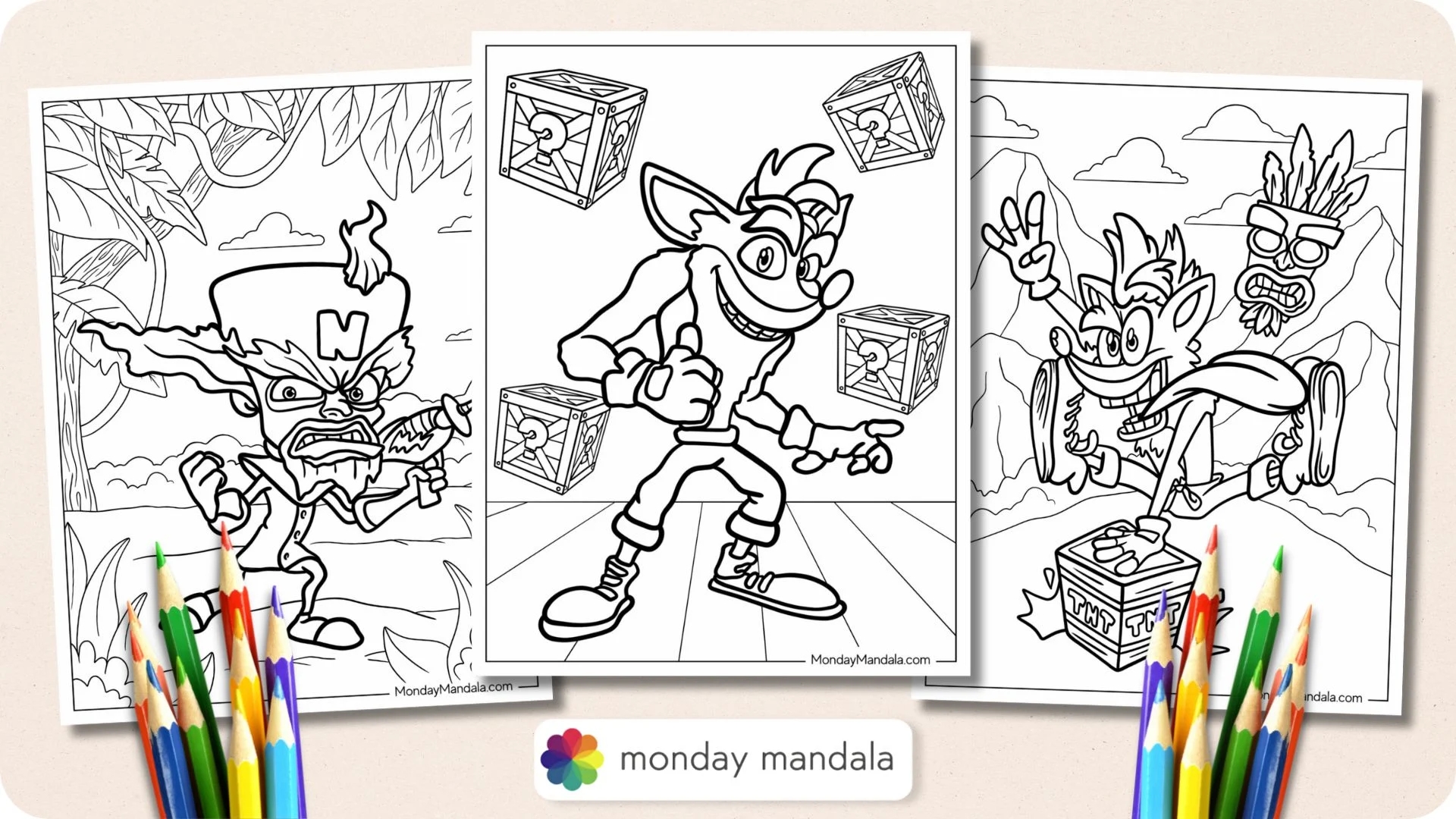 24 Crash Bandicoot Coloring Pages Free PDF Printables 