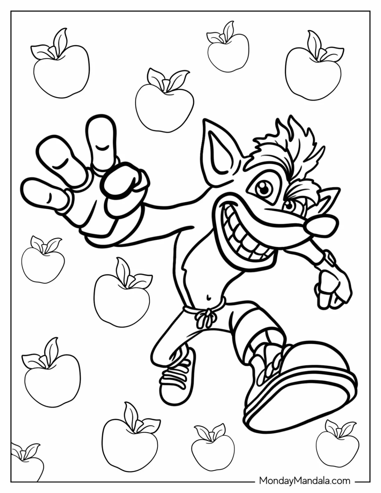 24 Crash Bandicoot Coloring Pages Free PDF Printables 