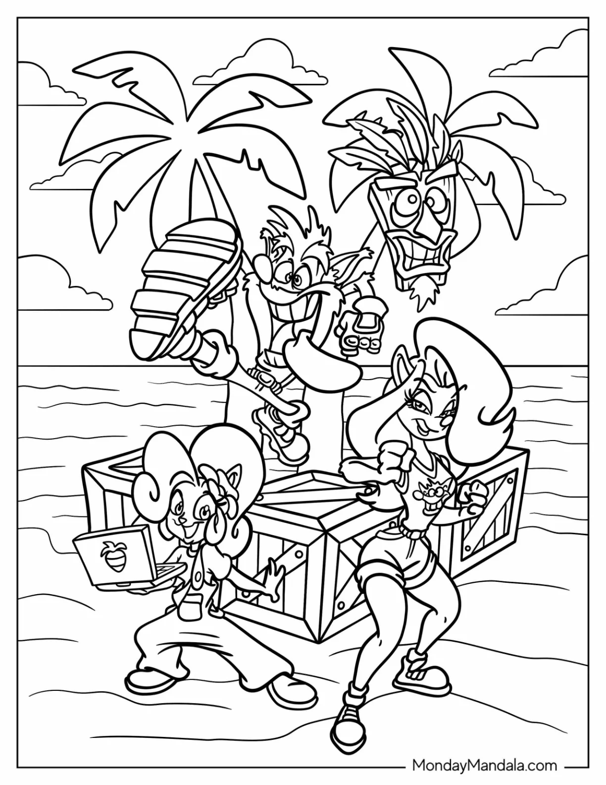 Crash Bandicoot Coloring Pages