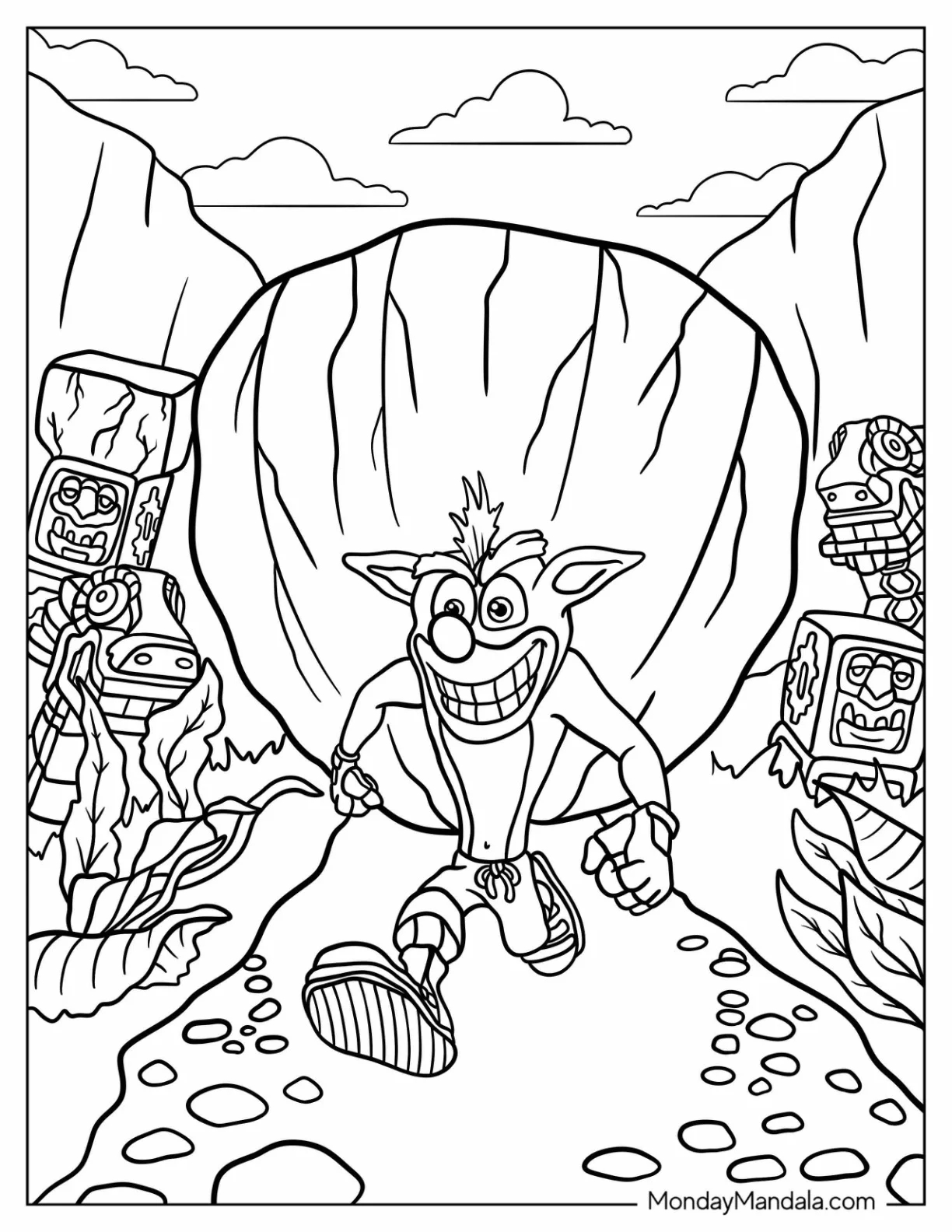 24 Crash Bandicoot Coloring Pages Free PDF Printables 
