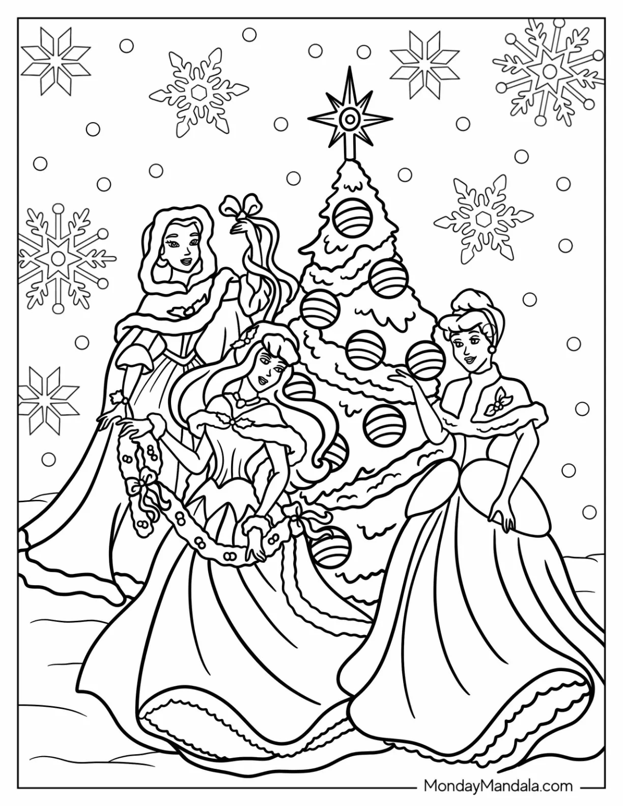 24 Disney Christmas Coloring Pages Free PDF Printables 
