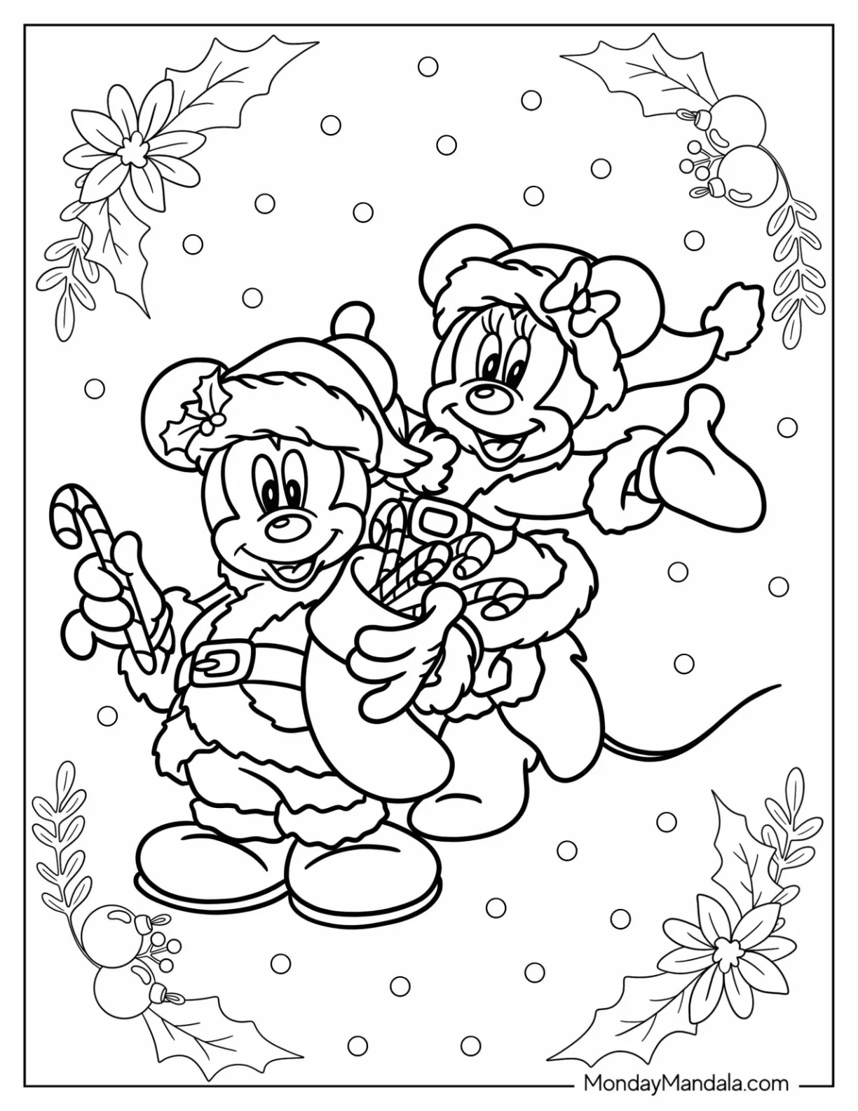 Mickey Mouse Winter Coloring Pages