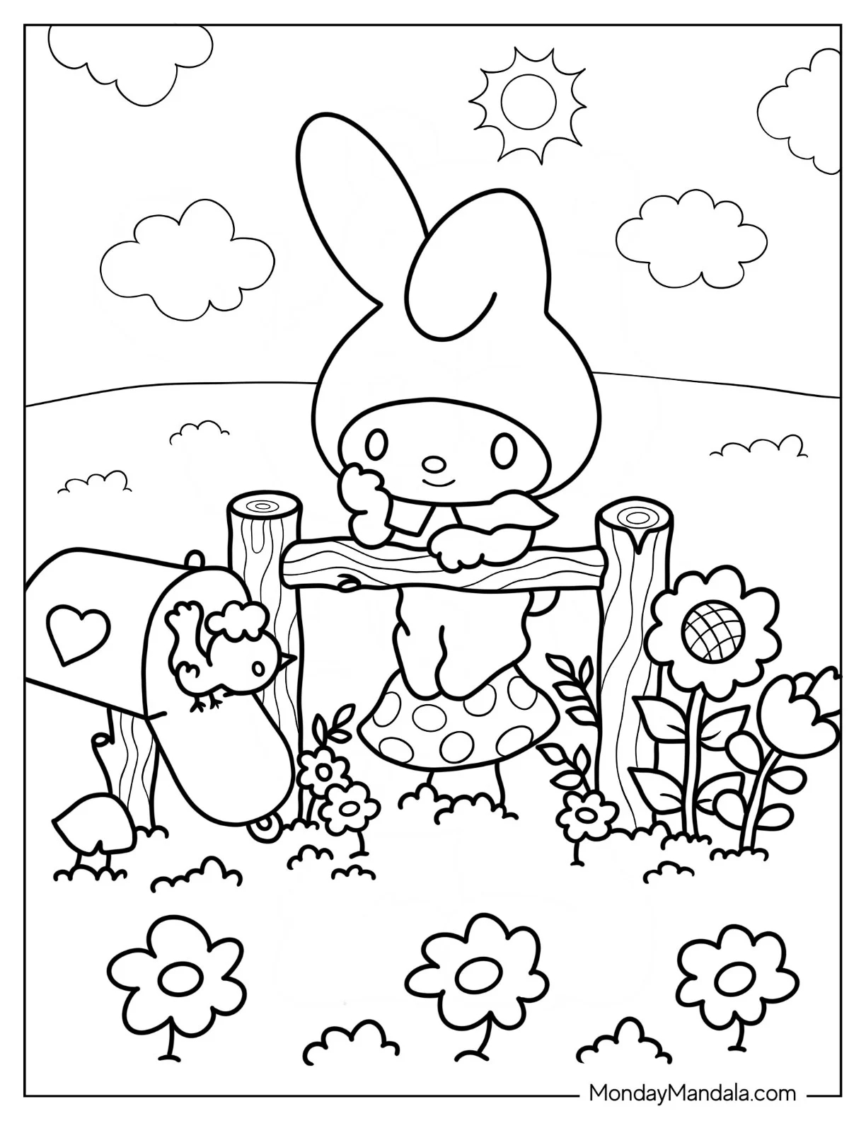 24 My Melody Coloring Pages Free PDF Printables 
