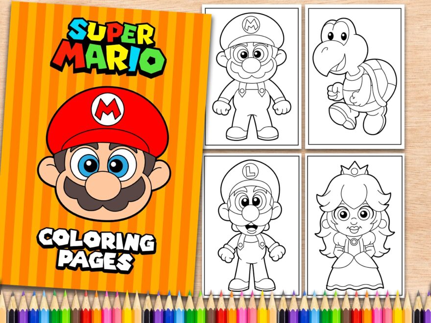 24 Super Mario Printable Coloring Pages A4 Coloring Book For Kids Coloring Pages PDF Printable Coloring Pages Super Mario Gaming Bundle Etsy