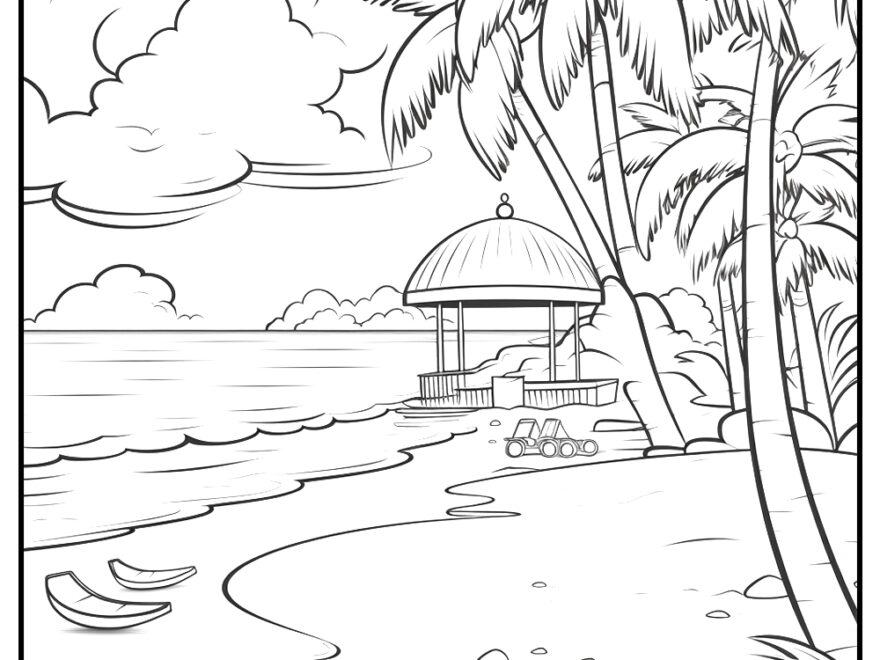 25 Beach Coloring Pages Free Detailed PDF Printables