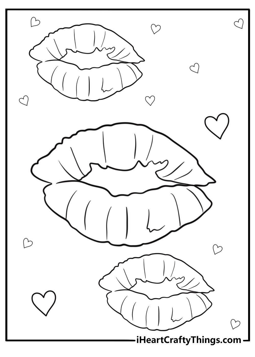Kissing Lips Coloring Pages