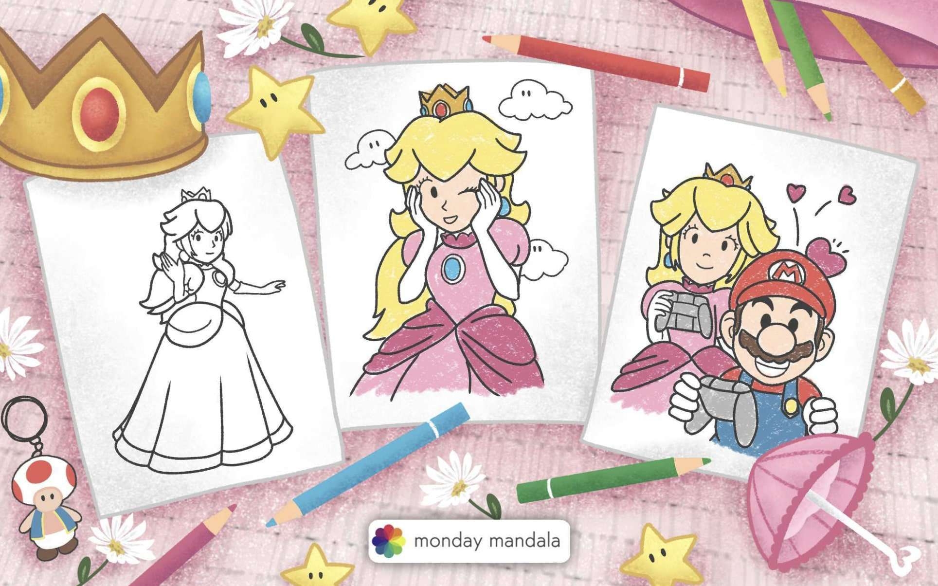 25 Princess Peach Coloring Pages Free PDF Printables 