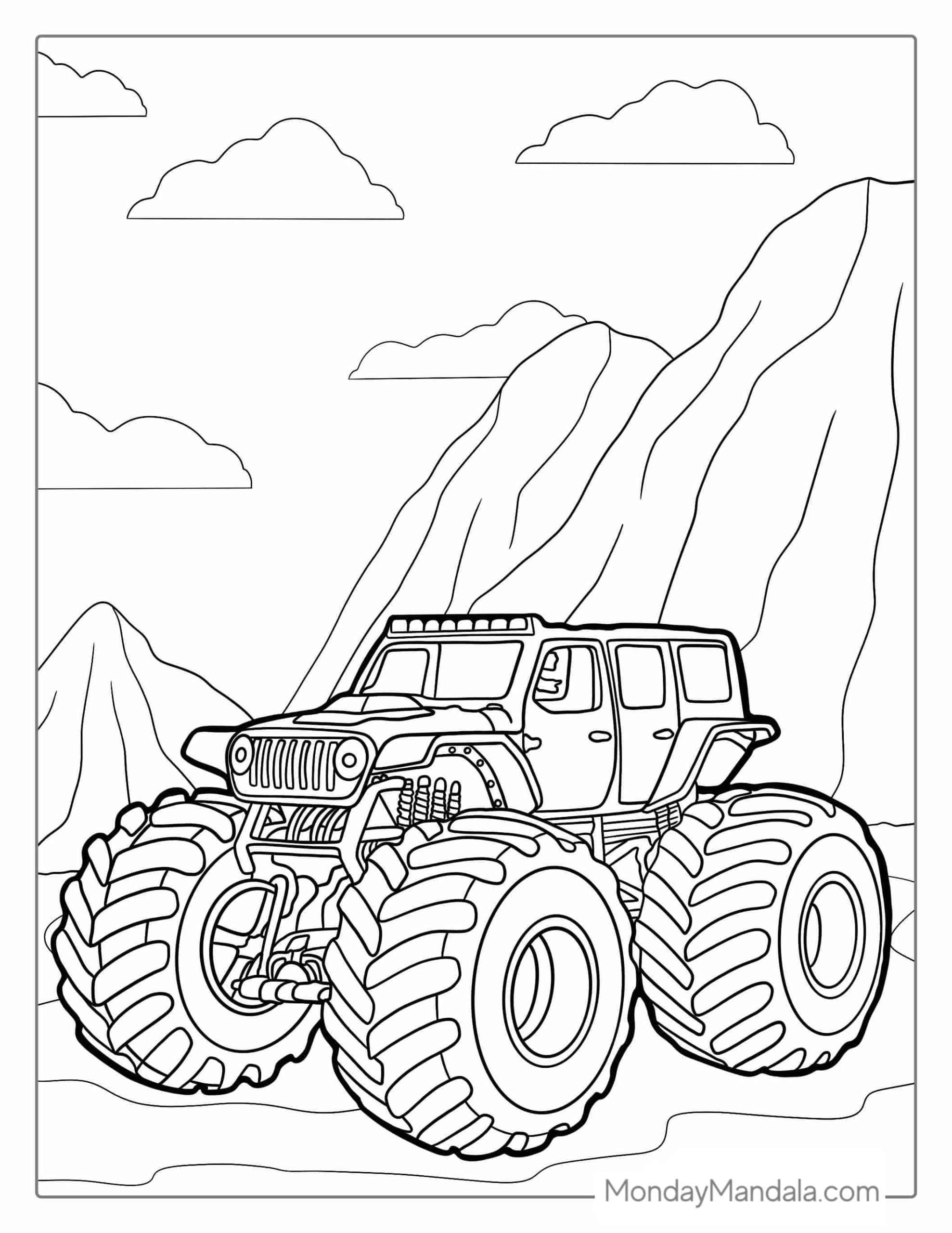 26 Monster Truck Coloring Pages For Kids And Fans