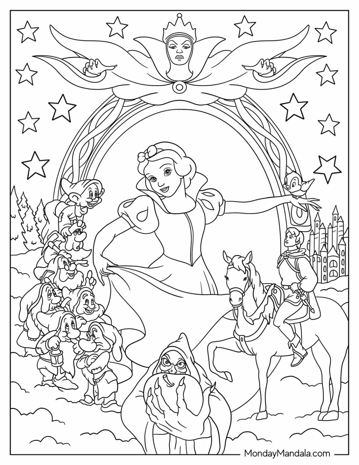Printable Coloring Pages Princess Snow White Printable Coloring Pages Princess Snow White