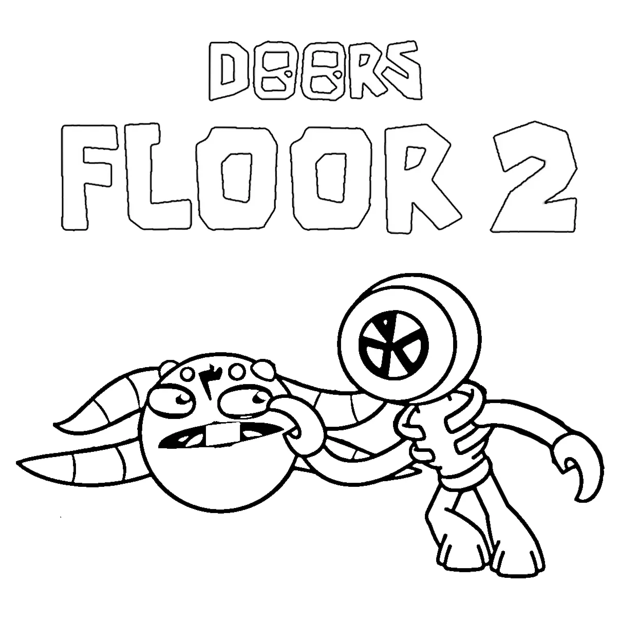 27 Coloring DOORS Floor 2 Free Face The Monsters