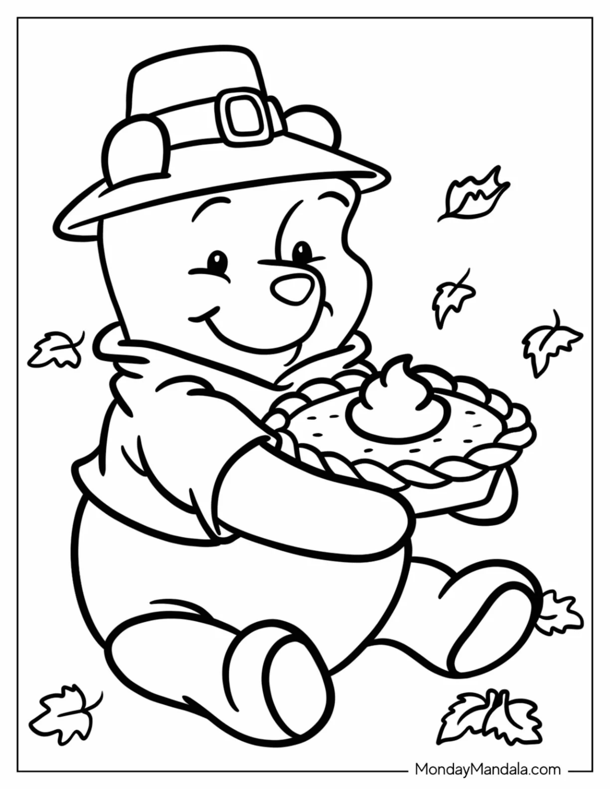 Cartoon Characters Thanksgiving Coloring Pages