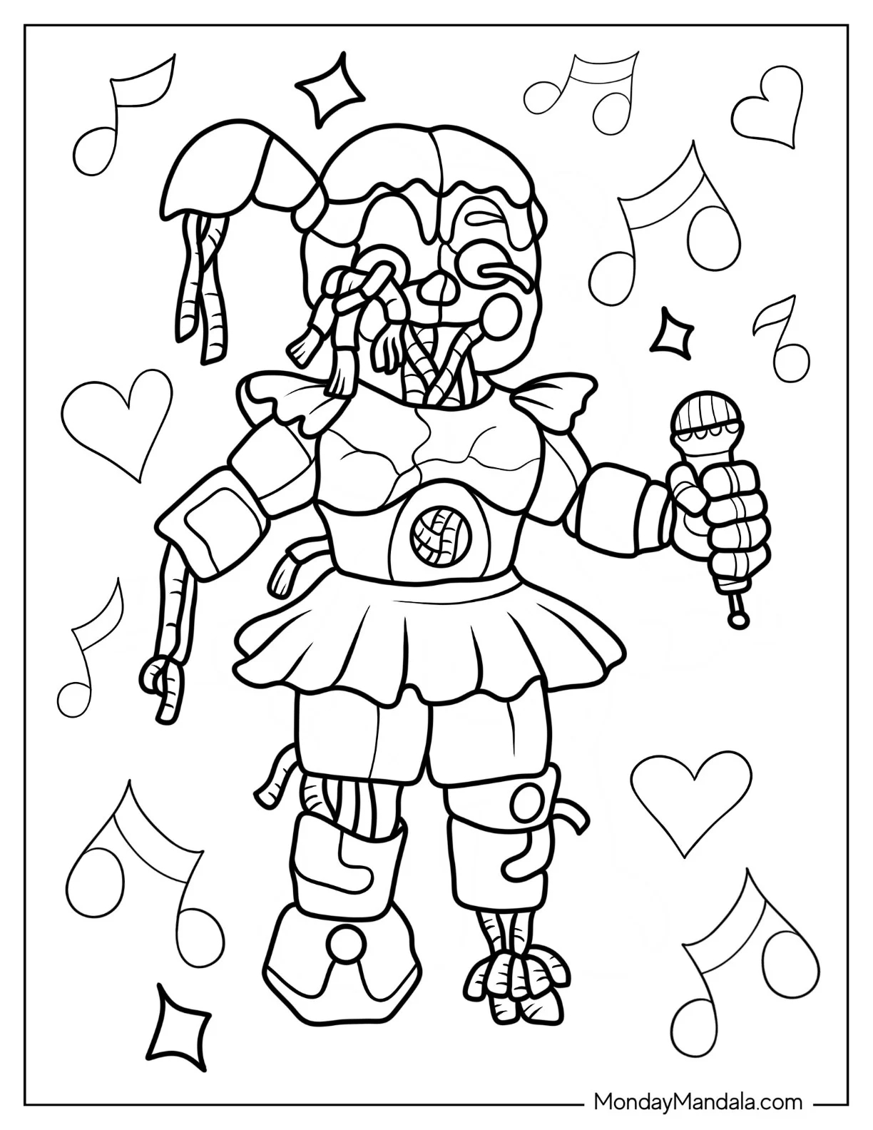 Cute Five Nights At Freddy's Coloring Pages
