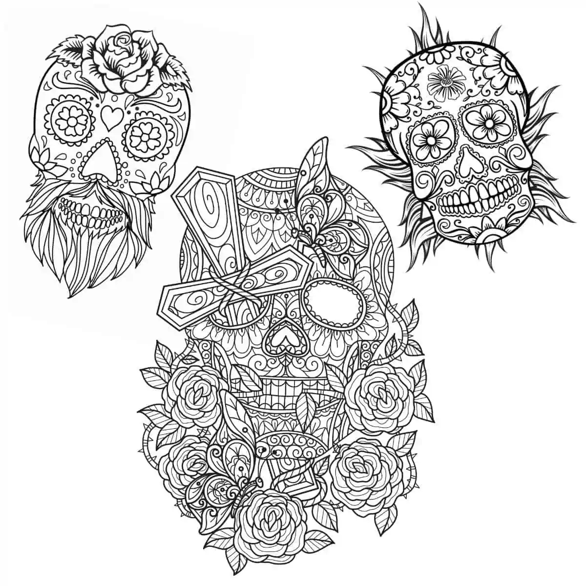 29 Free Sugar Skull Coloring Pages Artsy Pretty Plants