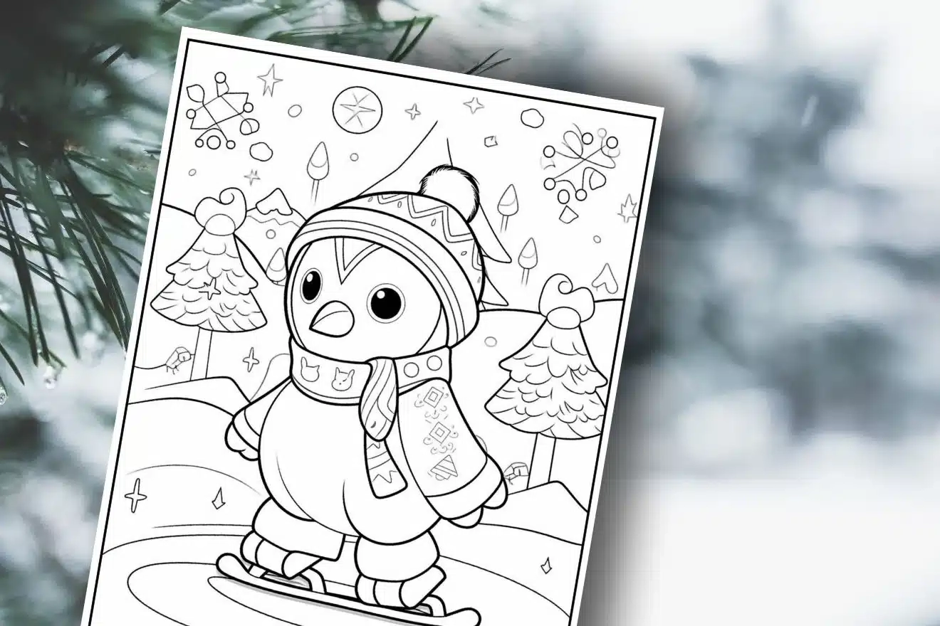 3 Free Christmas Penguin Coloring Pages For Holiday Fun Blogmas Day 5