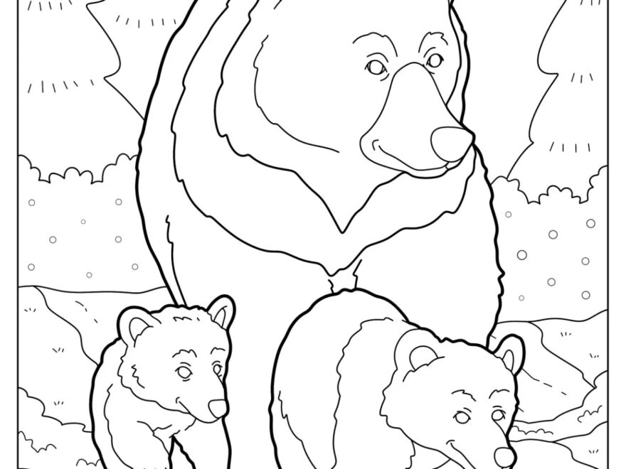 30 Bear Coloring Pages Free PDF Printables