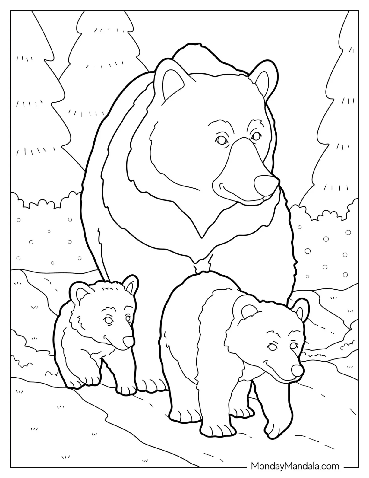 30 Bear Coloring Pages Free PDF Printables 