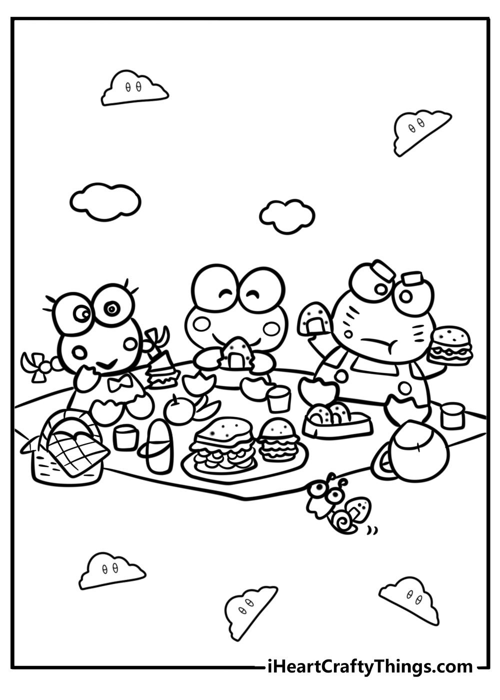 Hello Kitty Picnic Coloring Pages