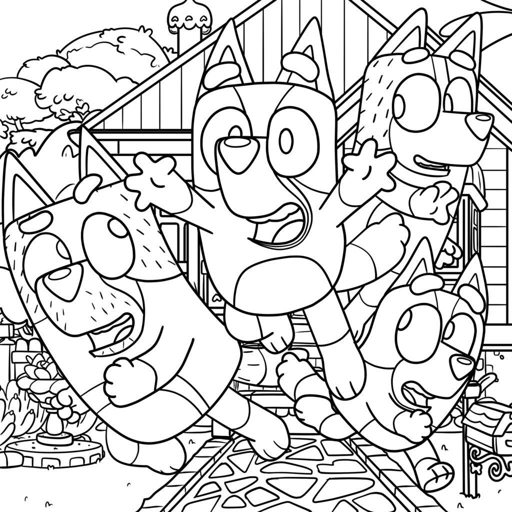 Free Coloring Pages Printable Bluey Characters