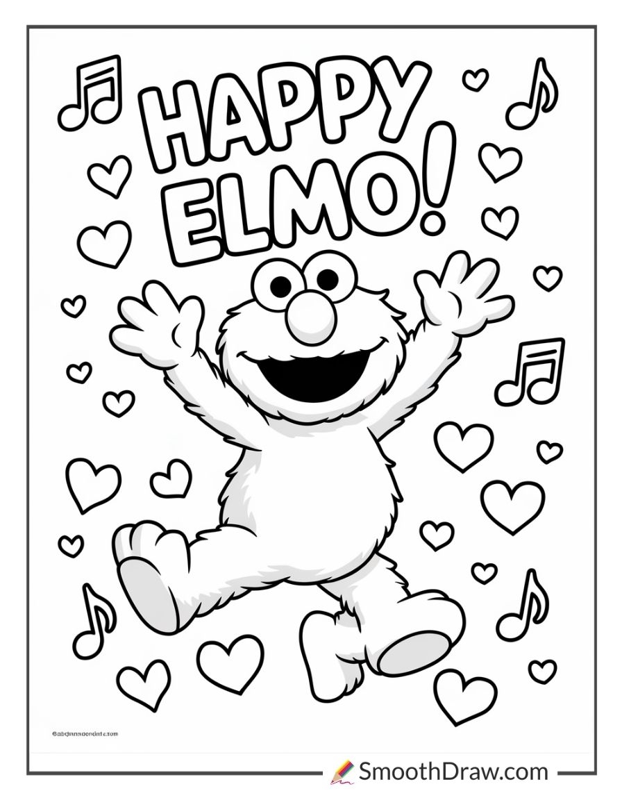 2nd Birthday Elmo Coloring Pages