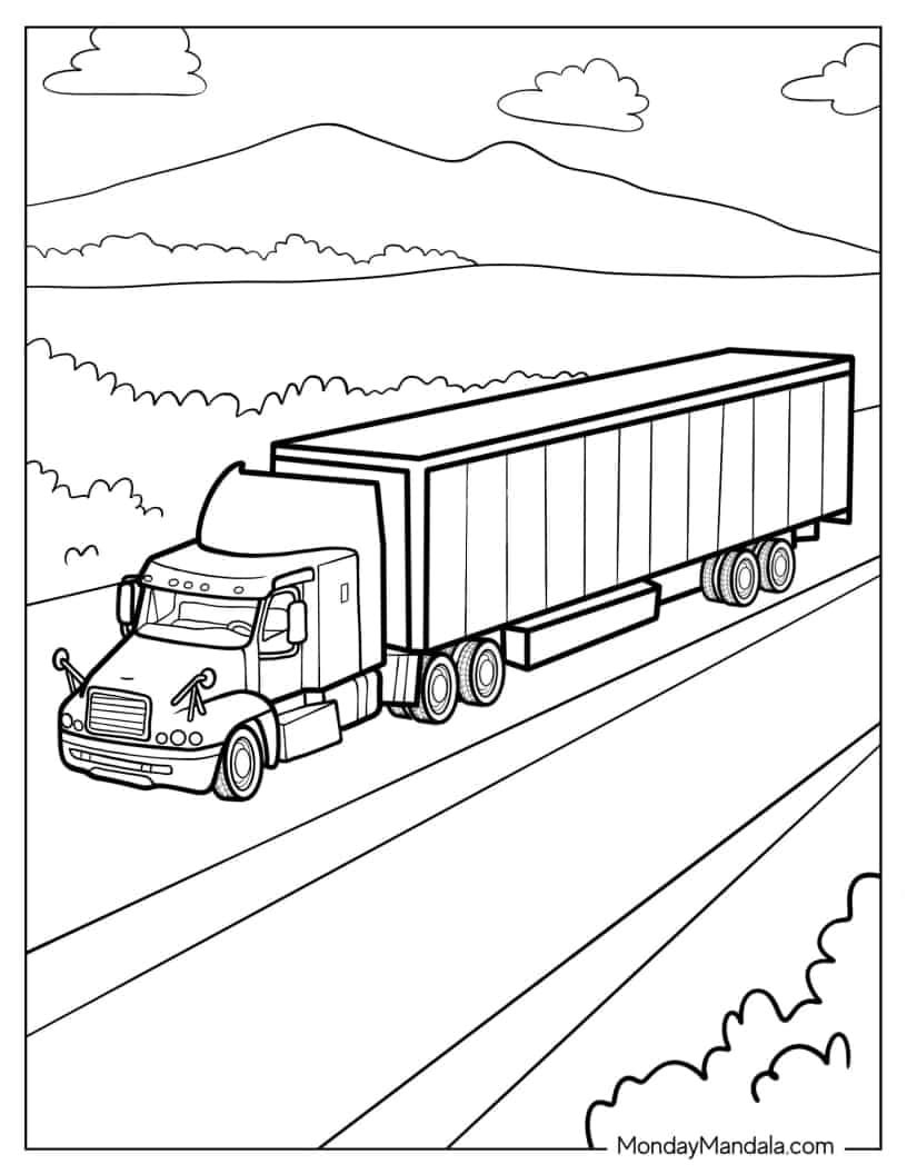34 Truck Coloring Pages Free PDF Printables 