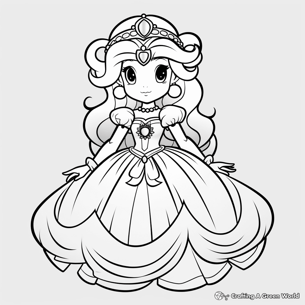 Anime Princess Peach Coloring Pages
