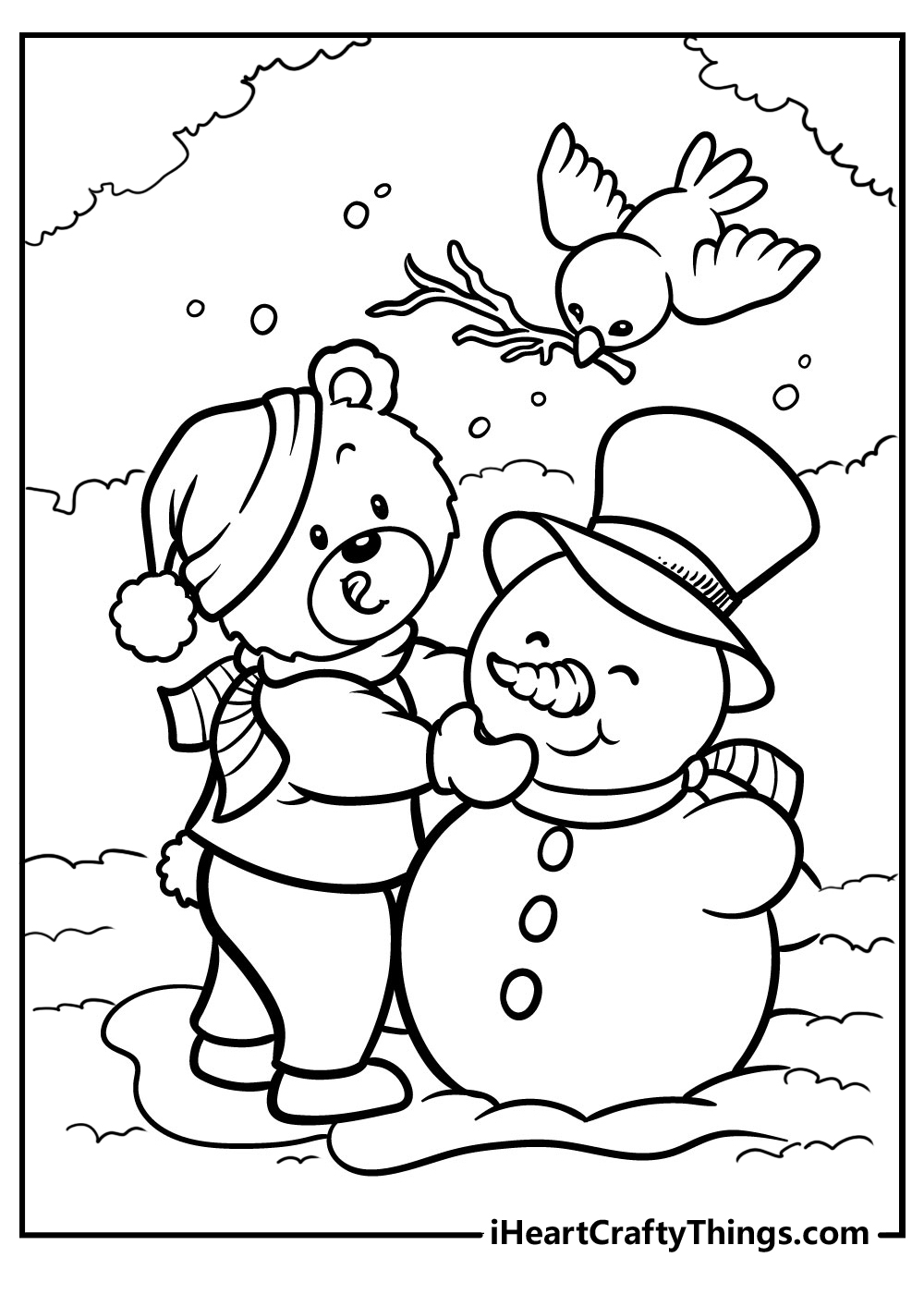 Easy Winter Coloring Pages For Kids